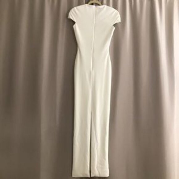 Solace London Cream V Neck Cap Sleeve Evening Gown - Picture 4 of 5